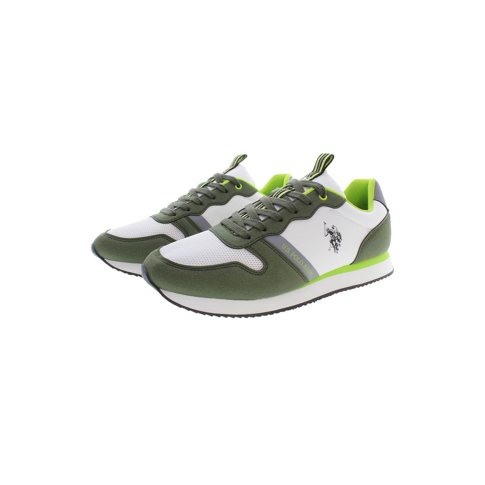 Green Polyester Men Sneaker - SEHABRANDS