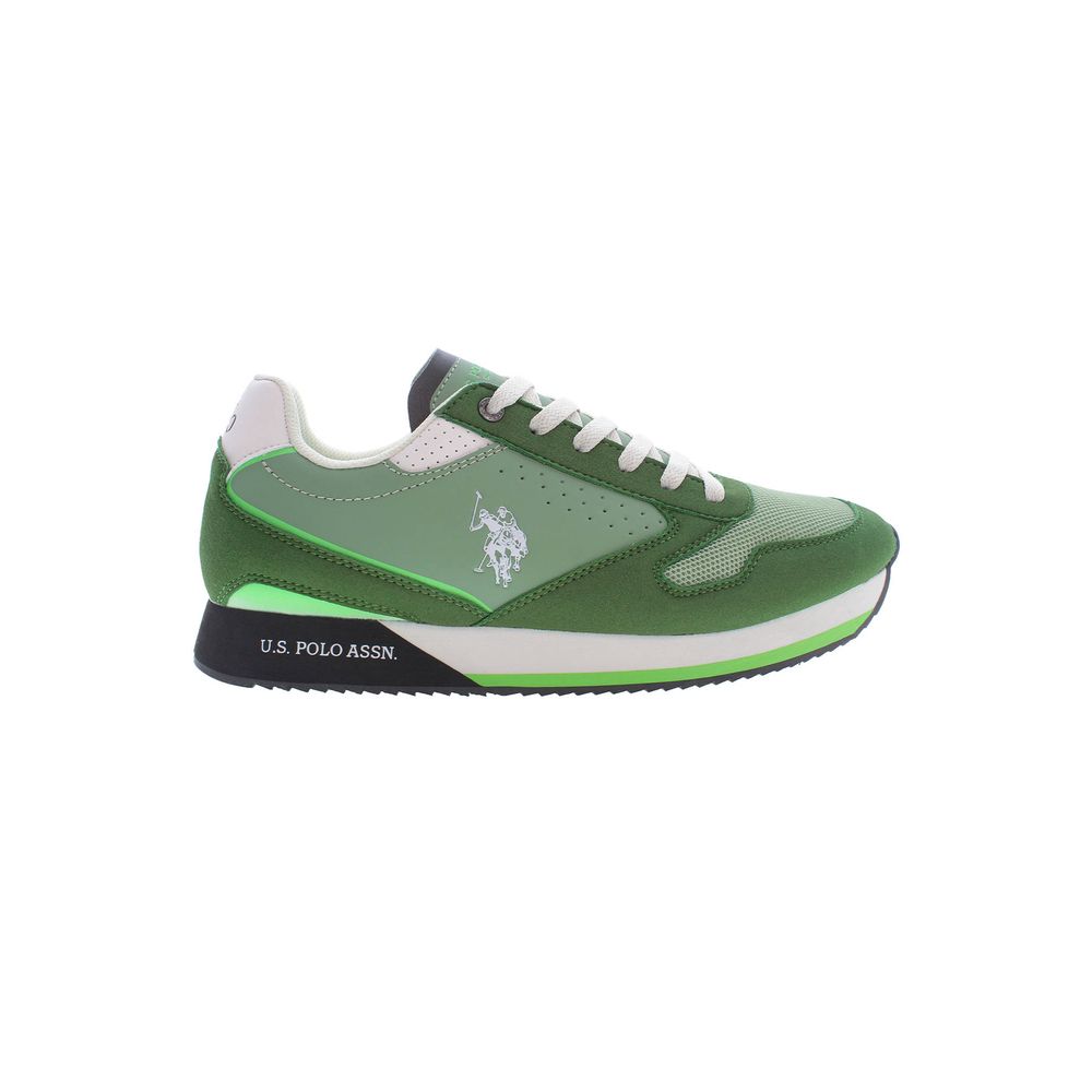 Green Polyester Men Sneaker - SEHABRANDS