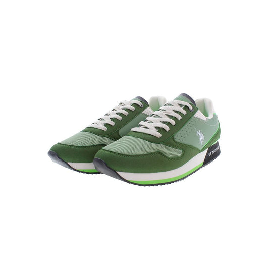 Green Polyester Men Sneaker - SEHABRANDS