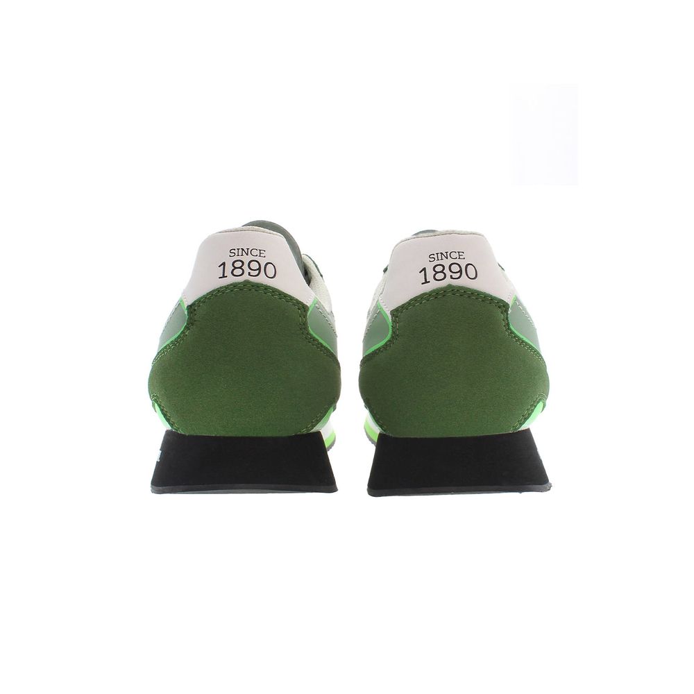 Green Polyester Men Sneaker - SEHABRANDS