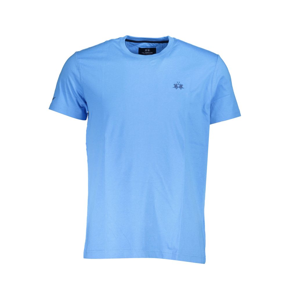 Light Blue Cotton Men T-Shirt - SEHABRANDS