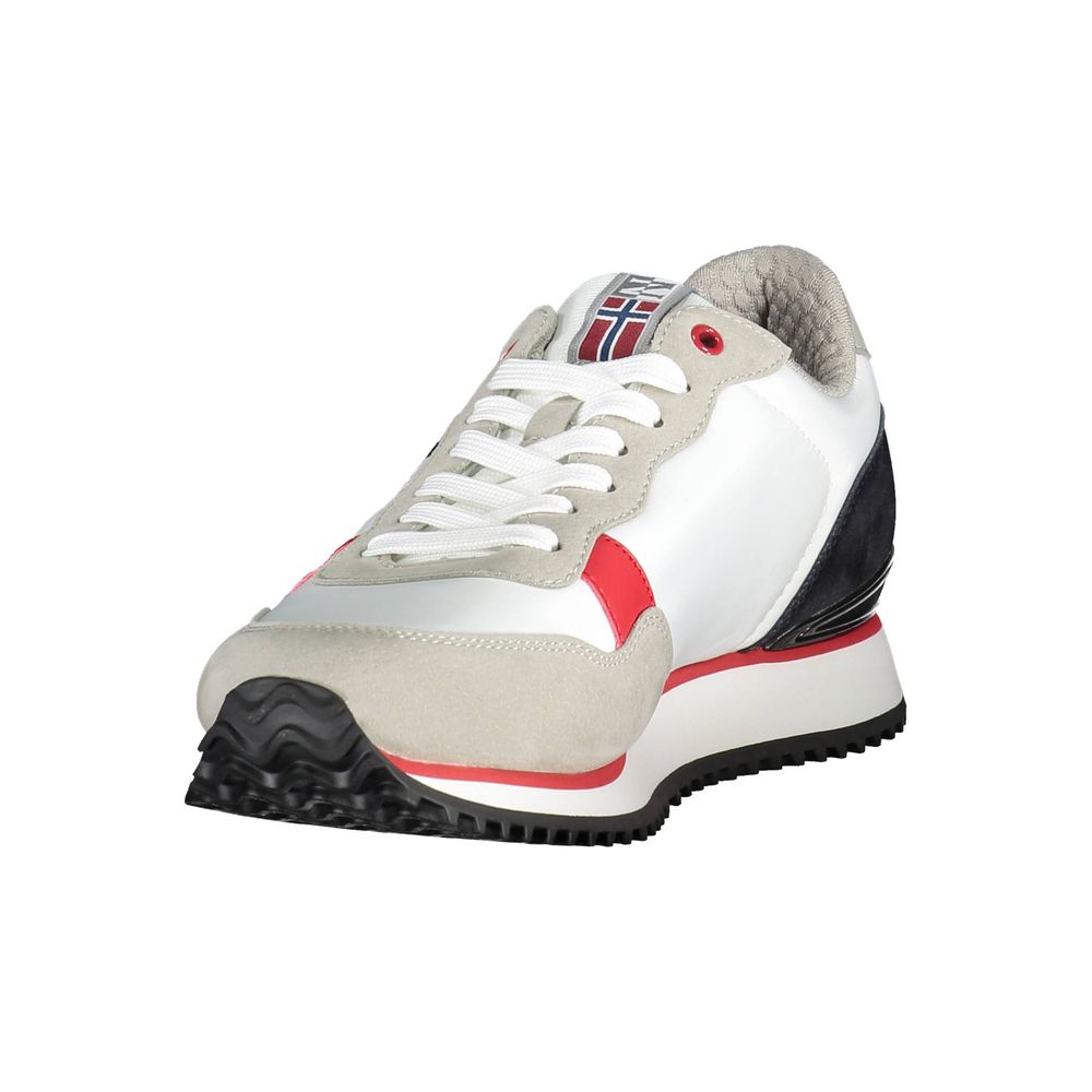 White Polyester Men Sneaker - SEHABRANDS