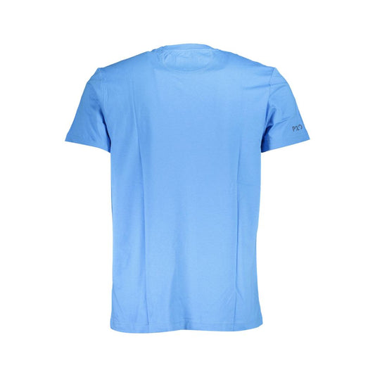 Light Blue Cotton Men T-Shirt - SEHABRANDS