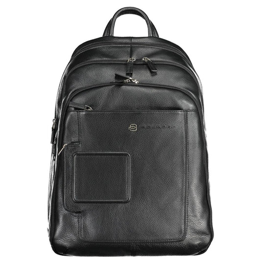 Black Leather Men Backpack - SEHABRANDS