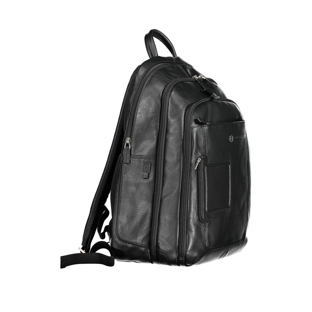 Black Leather Men Backpack - SEHABRANDS