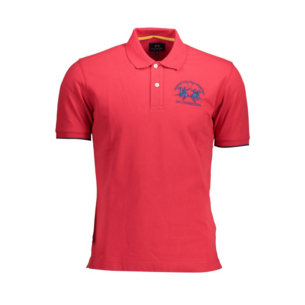 Red Cotton Men Polo Shirt - SEHABRANDS