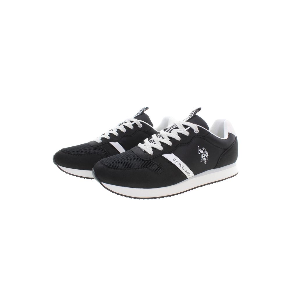 Black Polyester Men Sneaker - SEHABRANDS