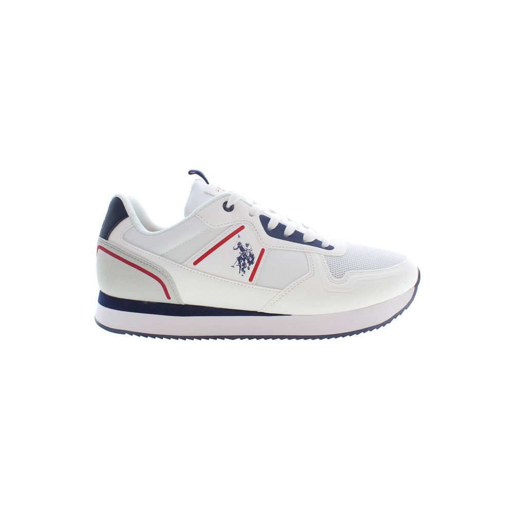 White Polyester Men Sneaker - SEHABRANDS