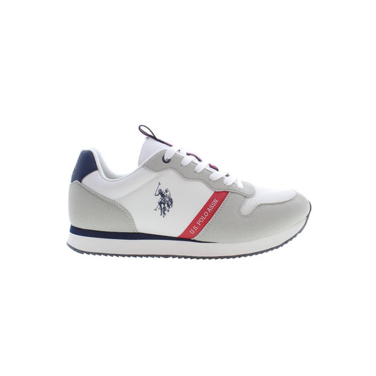 White Polyester Mens Sneaker - SEHABRANDS