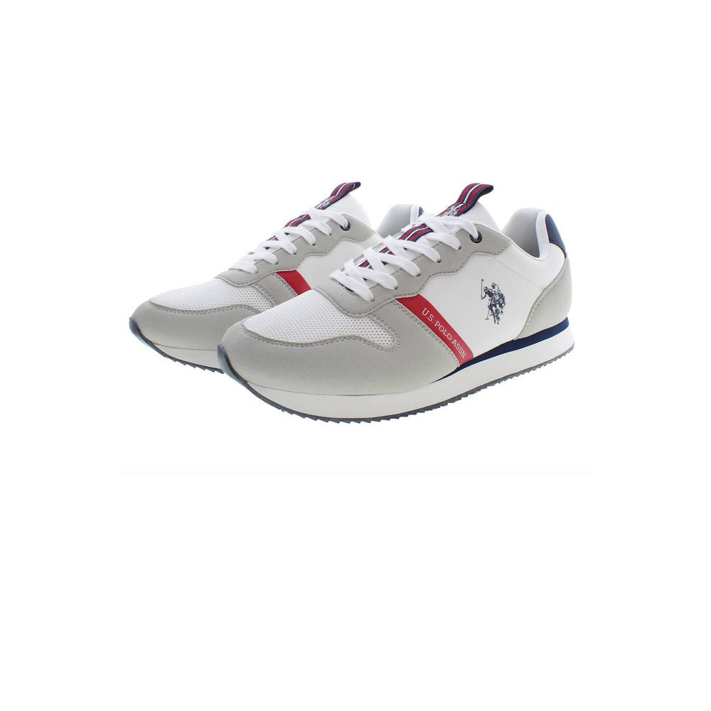 White Polyester Mens Sneaker - SEHABRANDS