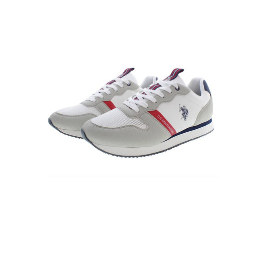 White Polyester Mens Sneaker - SEHABRANDS