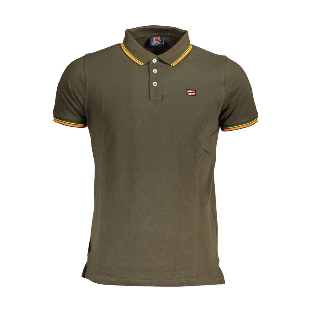 Green Cotton Men Polo Shirt - SEHABRANDS