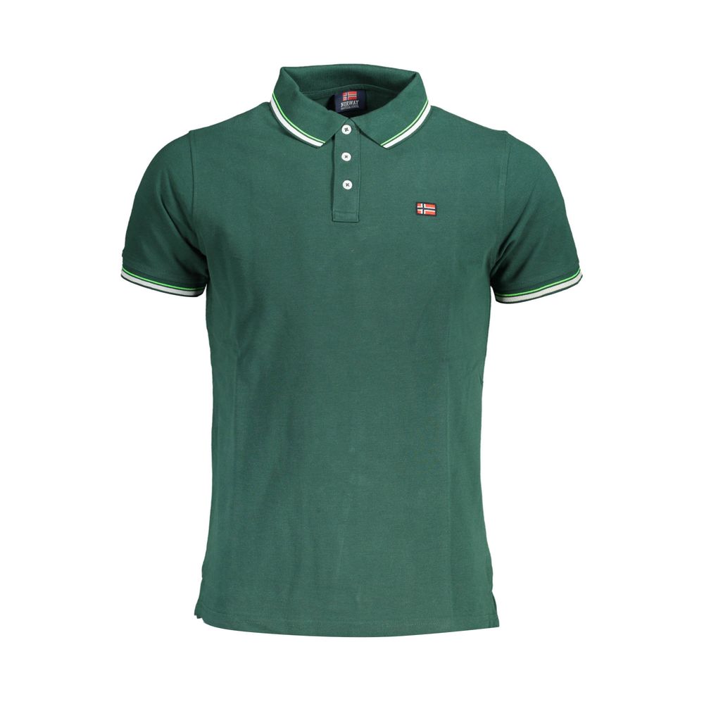 Green Cotton Men Polo Shirt - SEHABRANDS