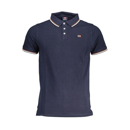 Blue Cotton Men Polo Shirt - SEHABRANDS