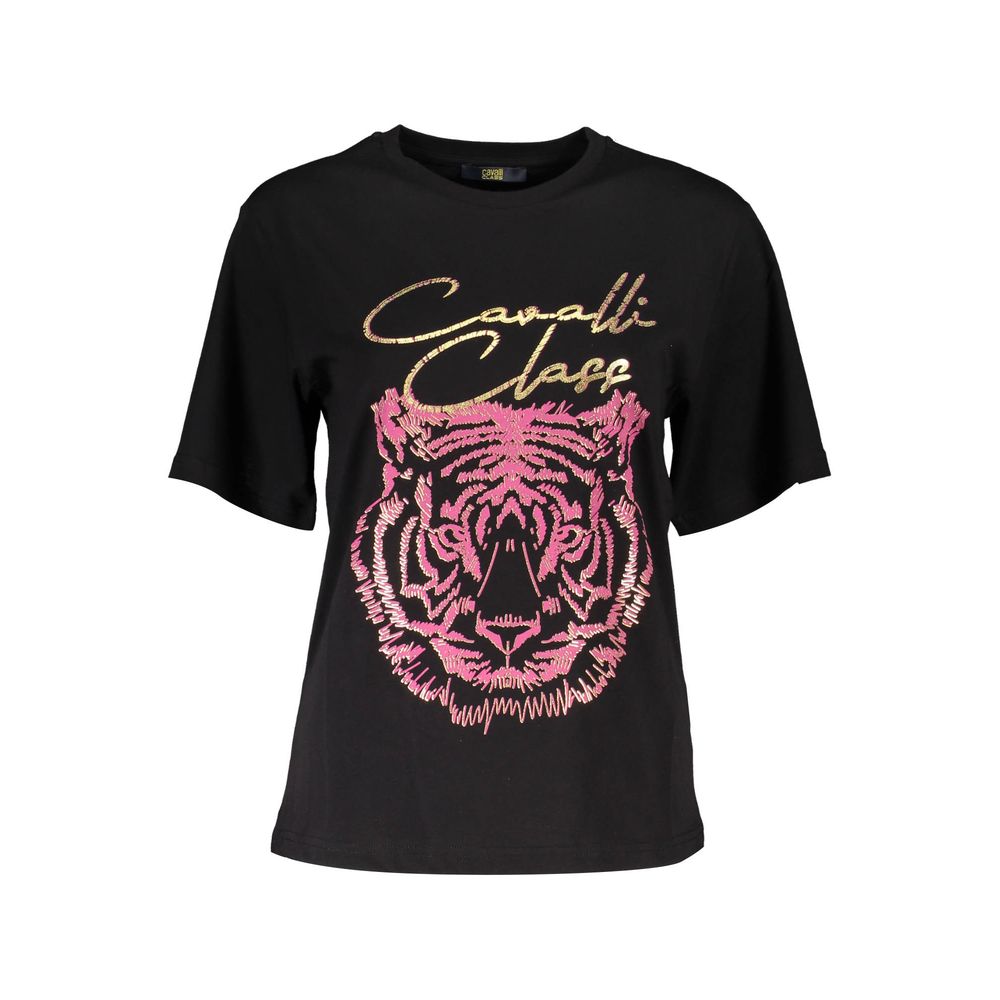 Cavalli Class Black Cotton Women T-Shirt