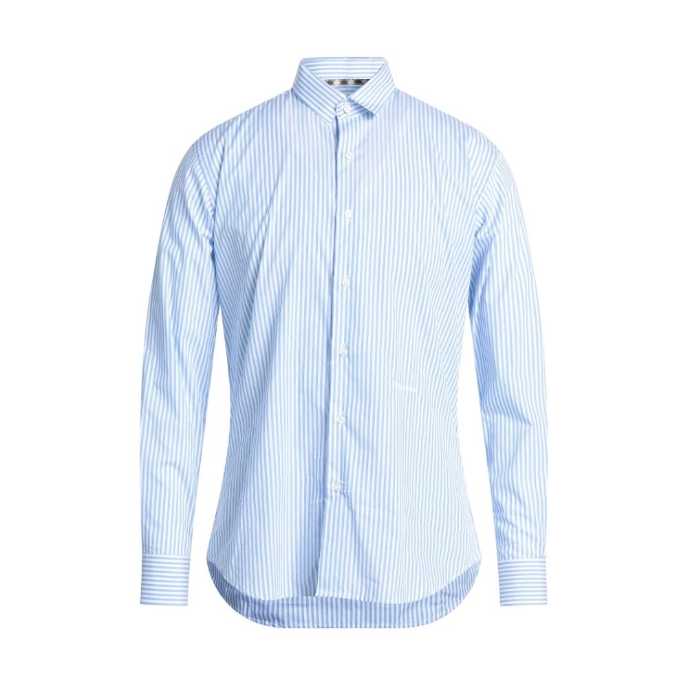 Classic Striped Cotton Shirt in Light Blue - SEHABRANDS