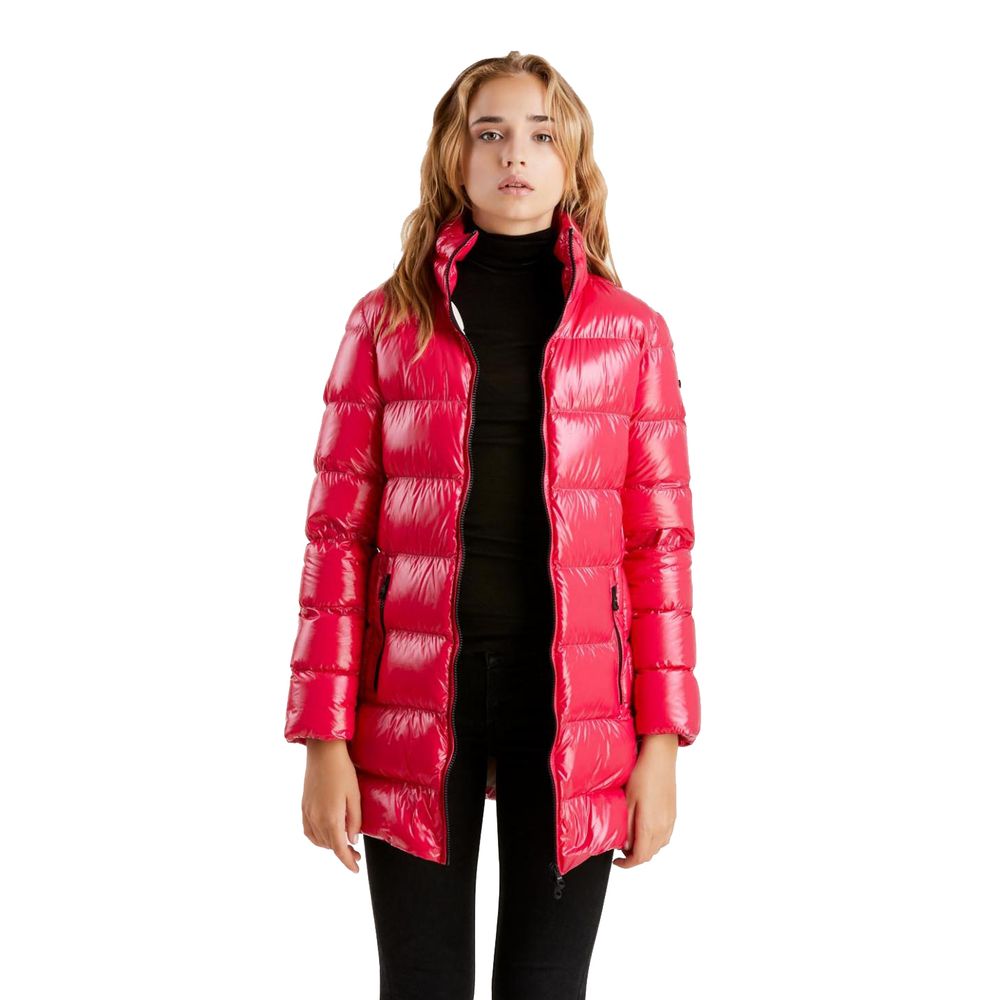 Fuchsia Shimmer Long Down Jacket - SEHABRANDS