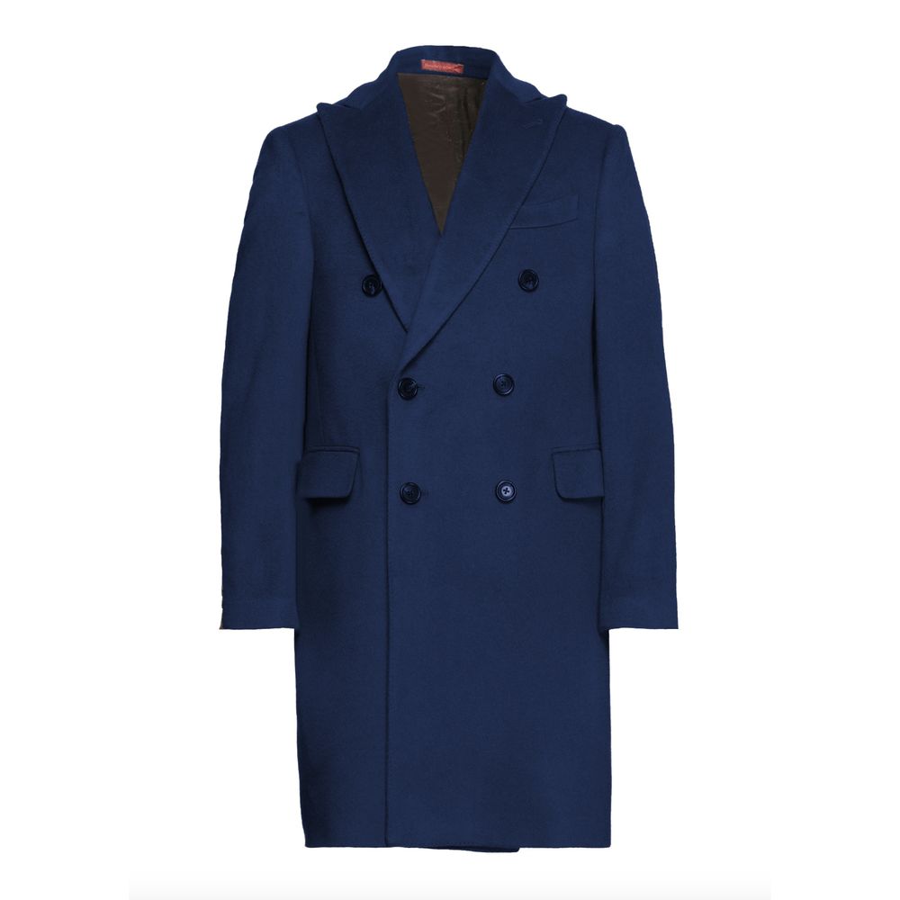 Elegant Dark Blue Borgia Coat - SEHABRANDS