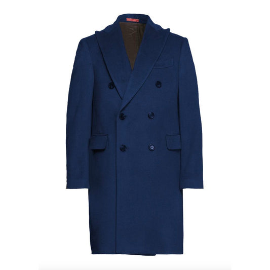 Elegant Dark Blue Borgia Coat - SEHABRANDS