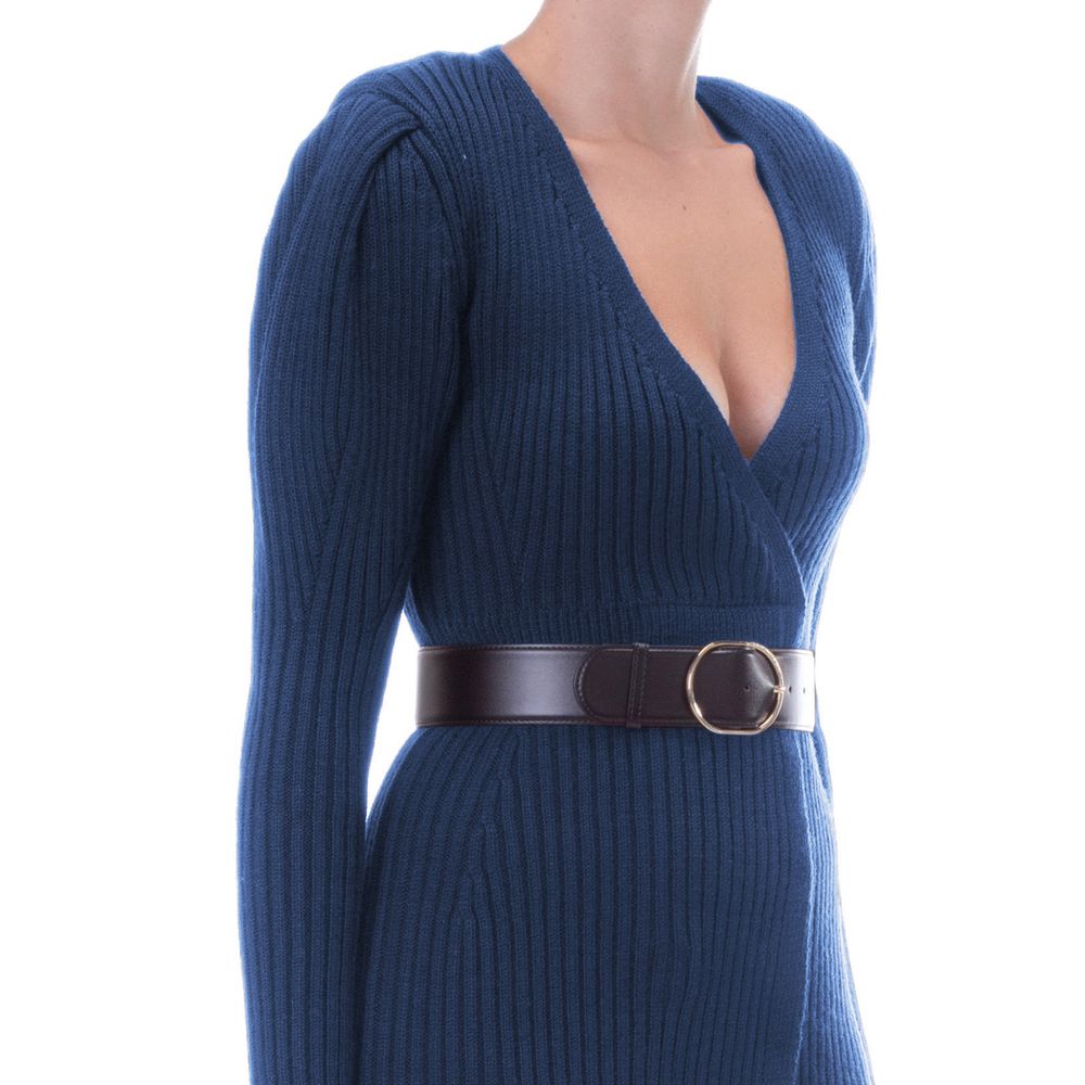 Blue Wool Women Dress - SEHABRANDS