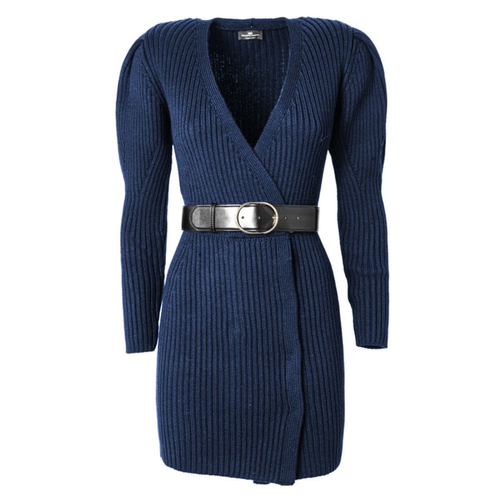 Blue Wool Women Dress - SEHABRANDS