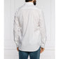 Slim Fit White Cotton Shirt with Eagle Logo - SEHABRANDS