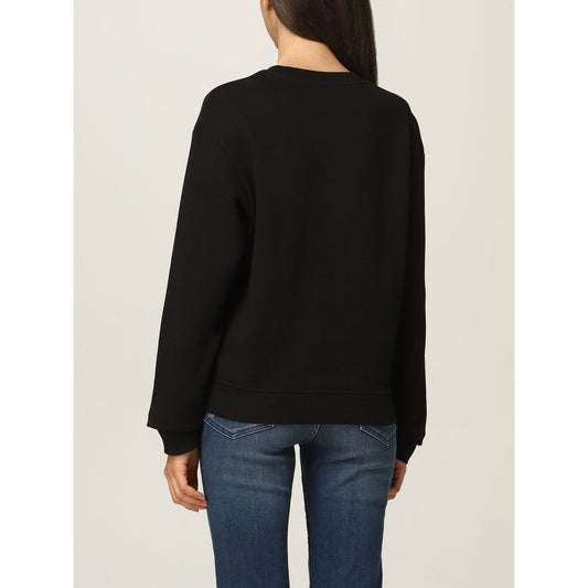 Chic Black Sweatshirt with Designer Emblem - SEHABRANDS