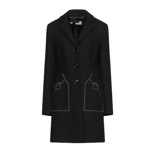 Black Wool Women Coat - SEHABRANDS