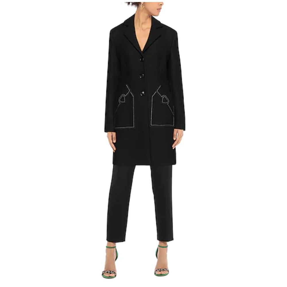 Black Wool Women Coat - SEHABRANDS