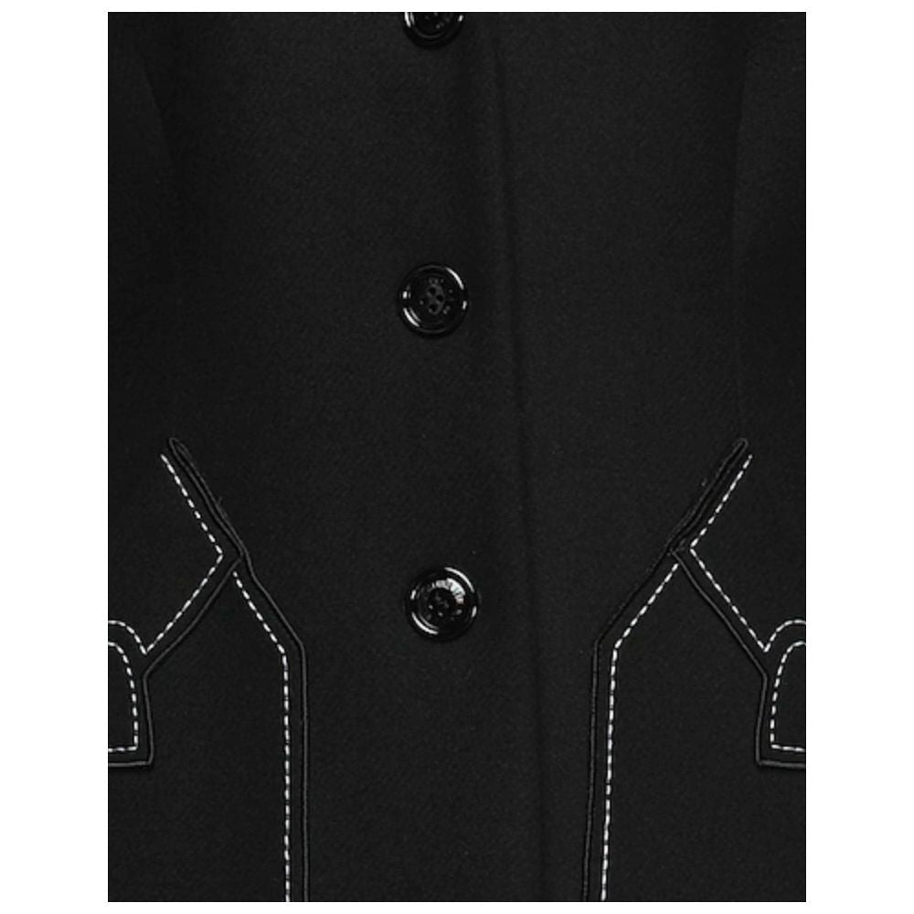 Black Wool Women Coat - SEHABRANDS