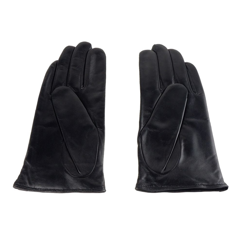 Elegant Black and Blue Lambskin Gloves - SEHABRANDS