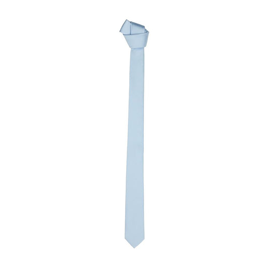 Elegant Silk Sky-Blue Men's Slim Tie - SEHABRANDS