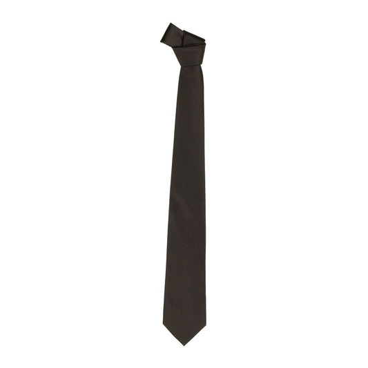 Silk Point Pin Tie in Luxurious Brown - SEHABRANDS