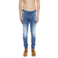 Blue Cotton Men's Distressed Jean - SEHABRANDS