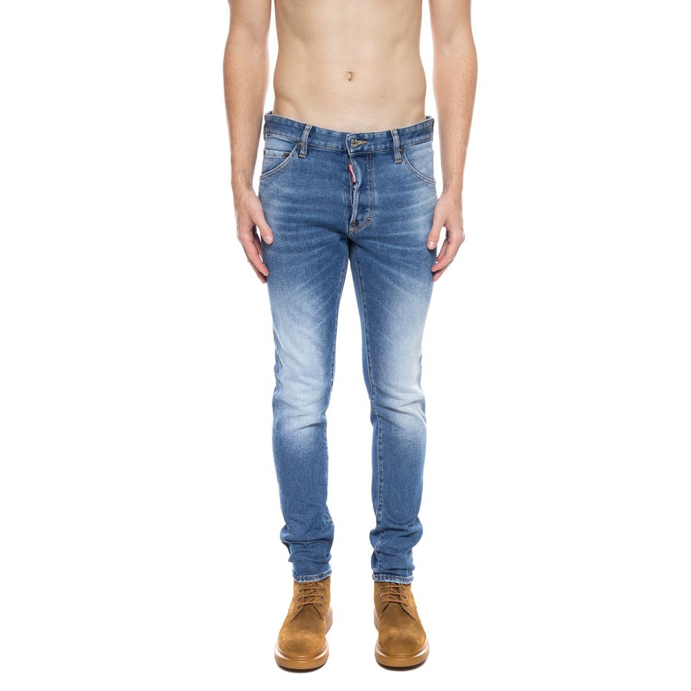 Blue Cotton Men's Distressed Jean - SEHABRANDS