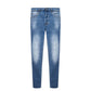 Blue Cotton Men's Distressed Jean - SEHABRANDS