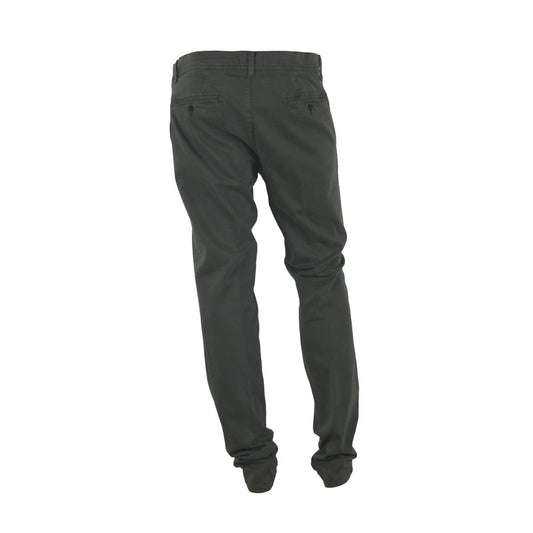 Elegant Gray Italian Cotton Trousers - SEHABRANDS