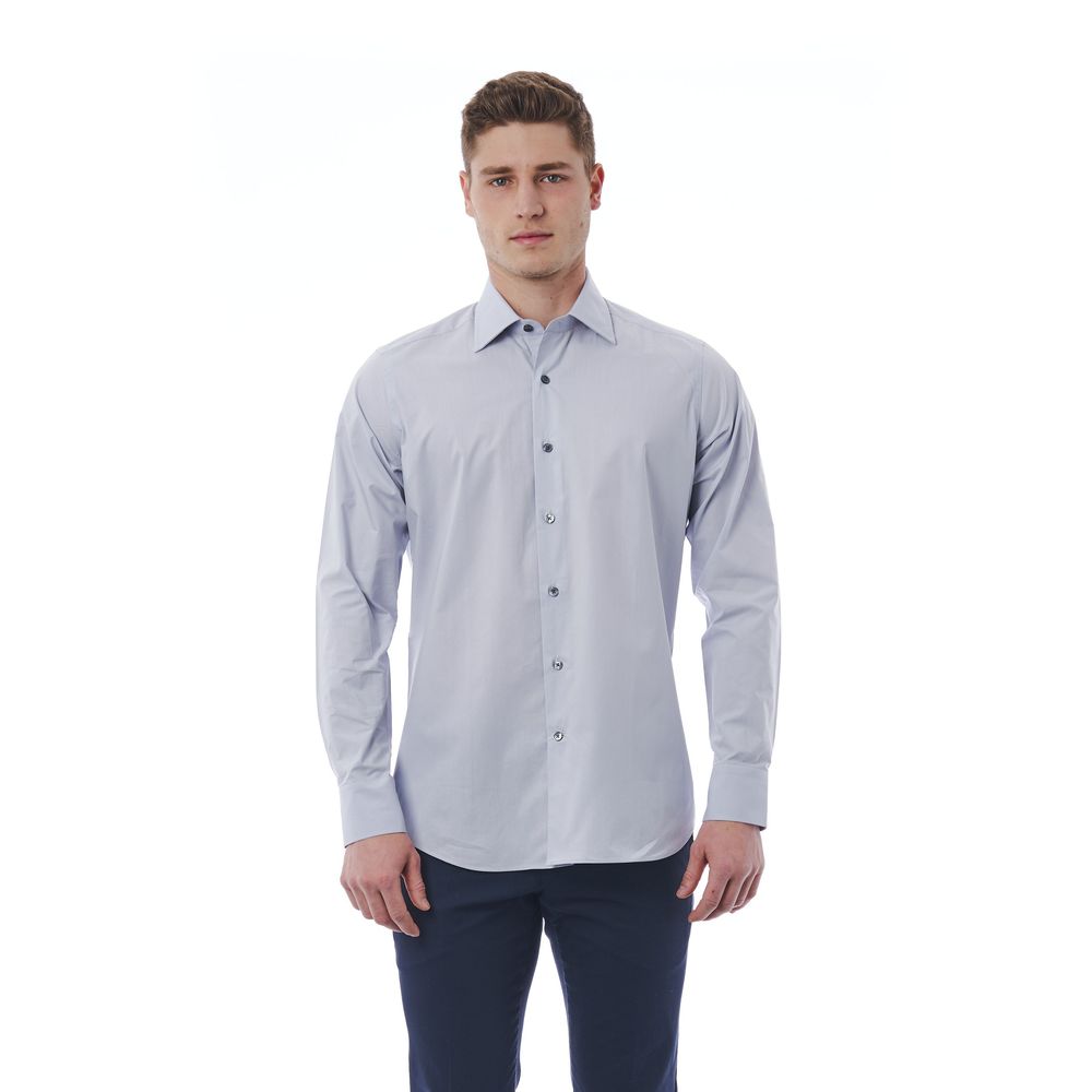 Gray Cotton Men Shirt - SEHABRANDS