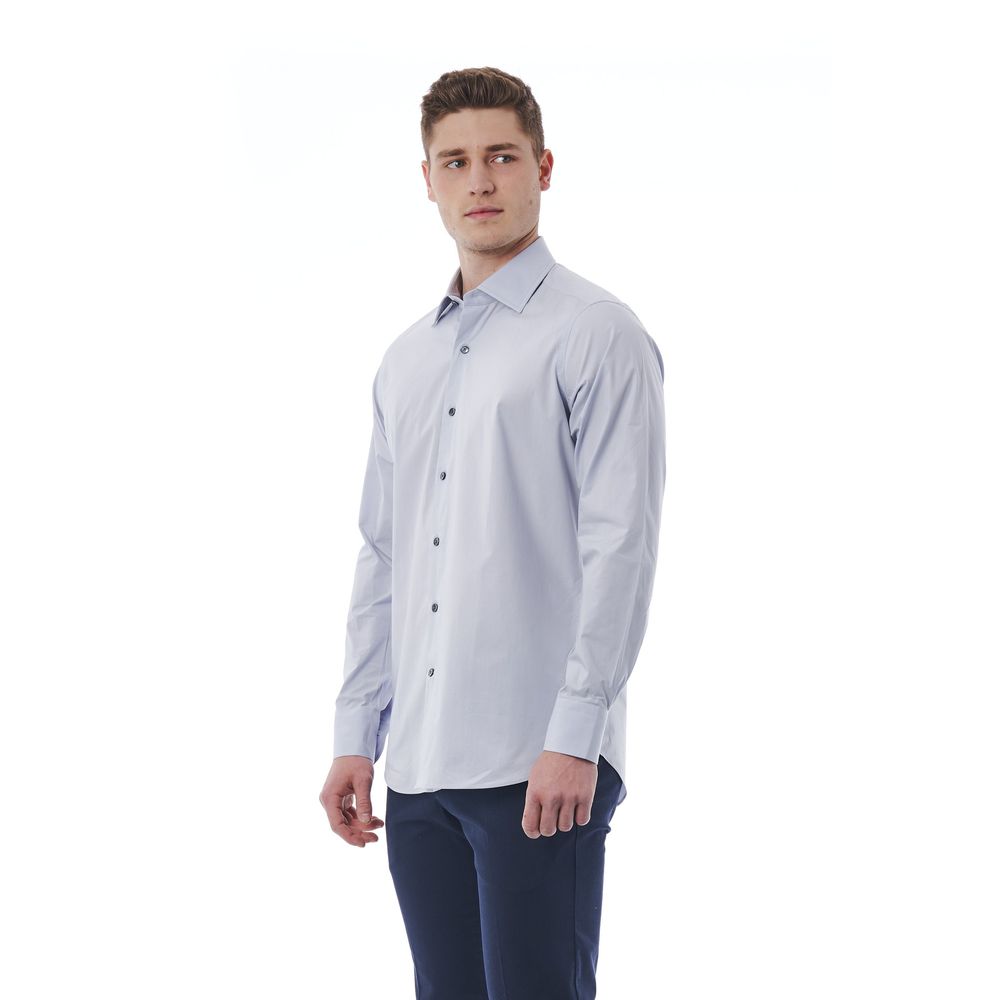 Gray Cotton Men Shirt - SEHABRANDS