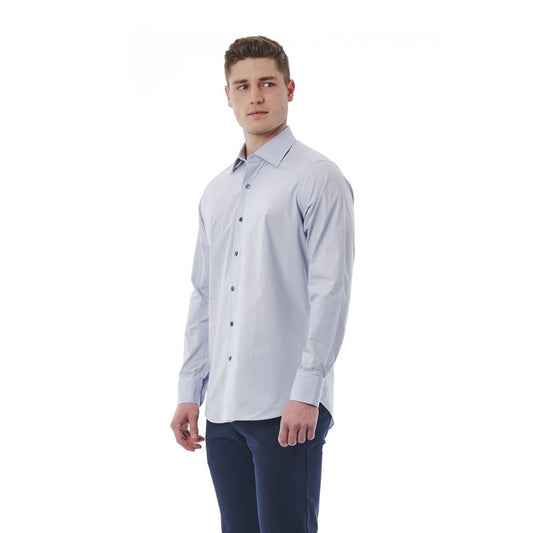 Gray Cotton Men Shirt - SEHABRANDS