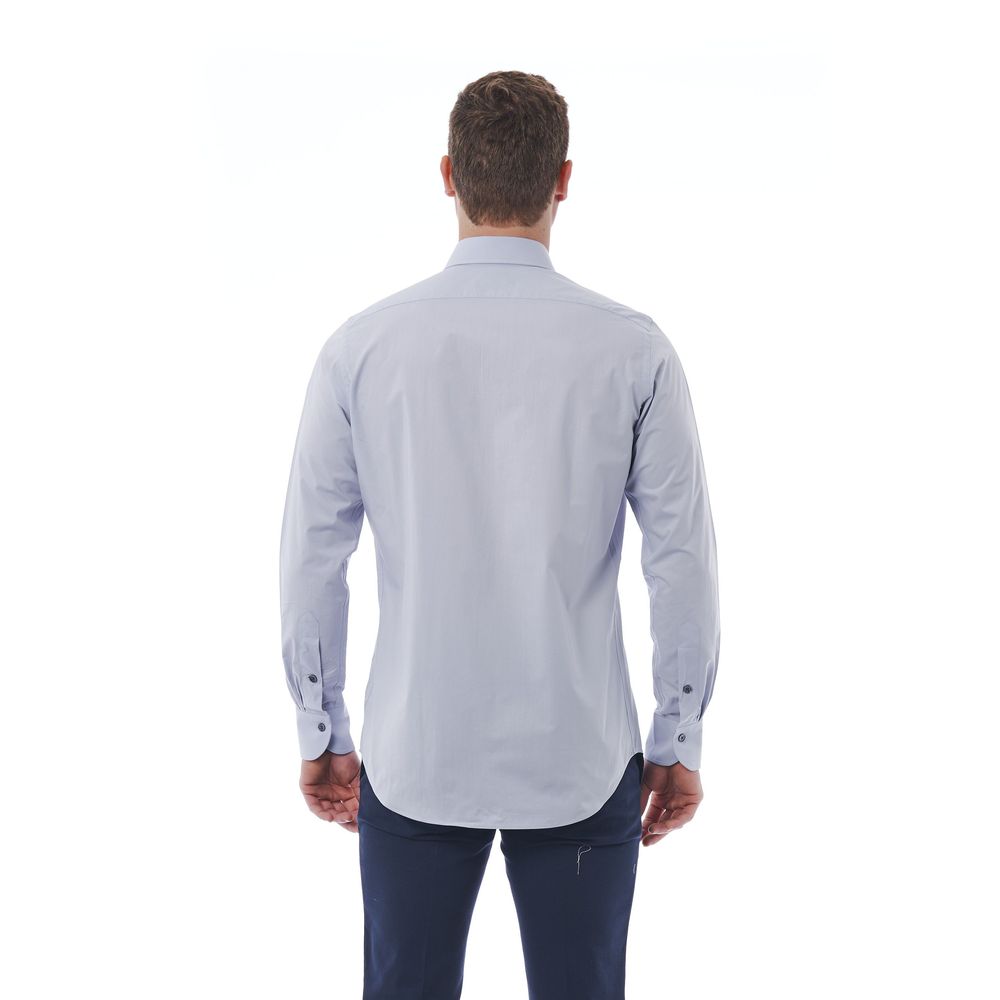 Gray Cotton Men Shirt - SEHABRANDS