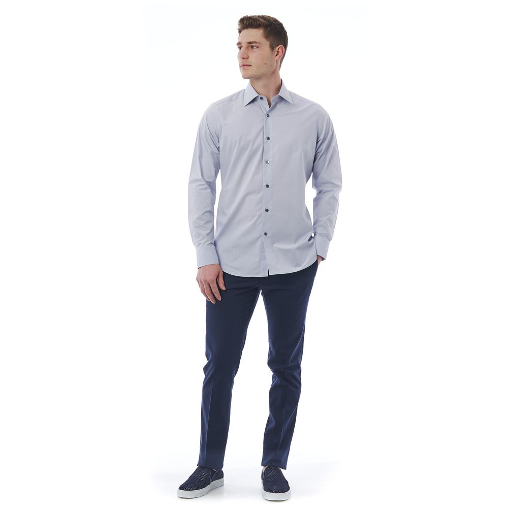 Gray Cotton Men Shirt - SEHABRANDS