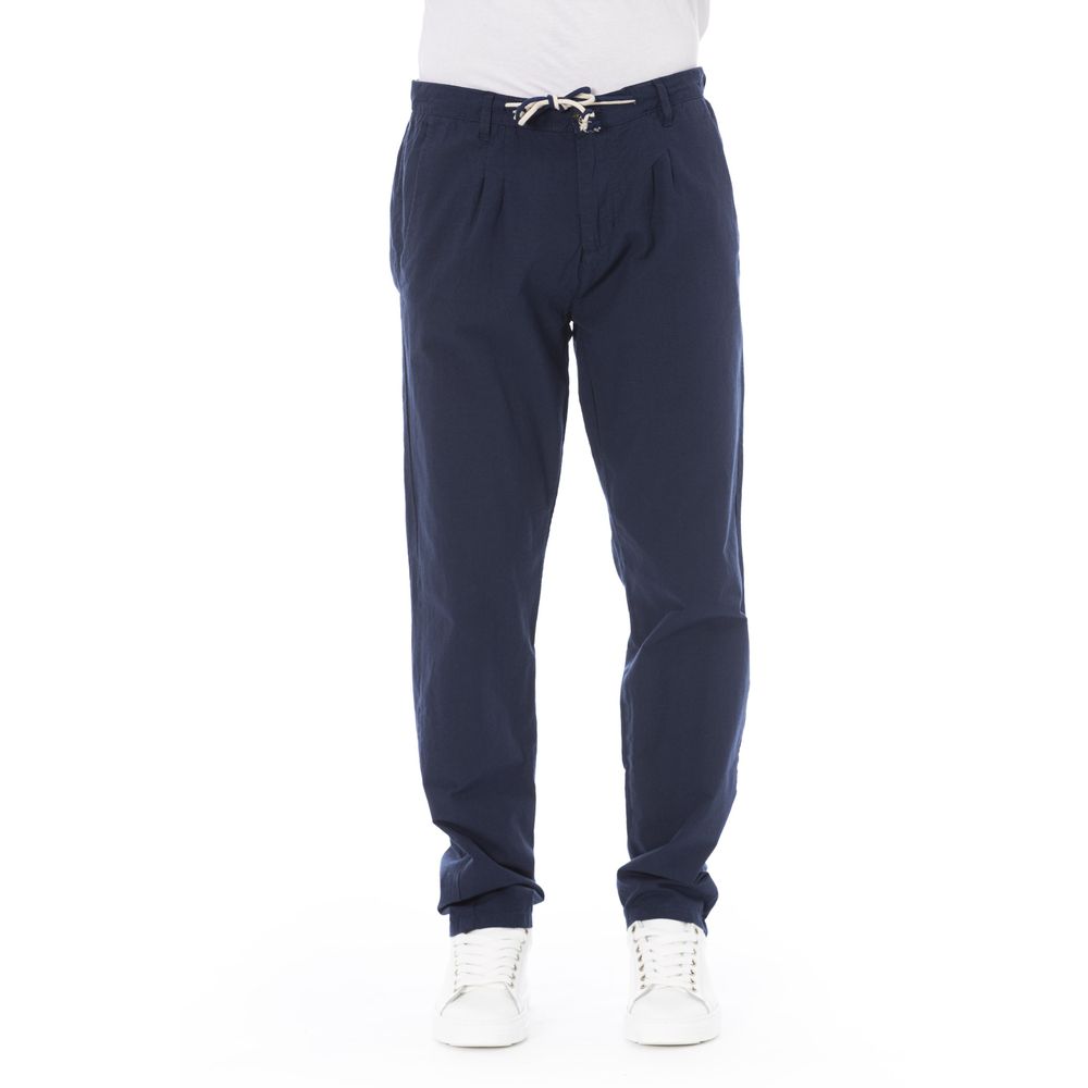 Blue Cotton Men Chino Pants - SEHABRANDS