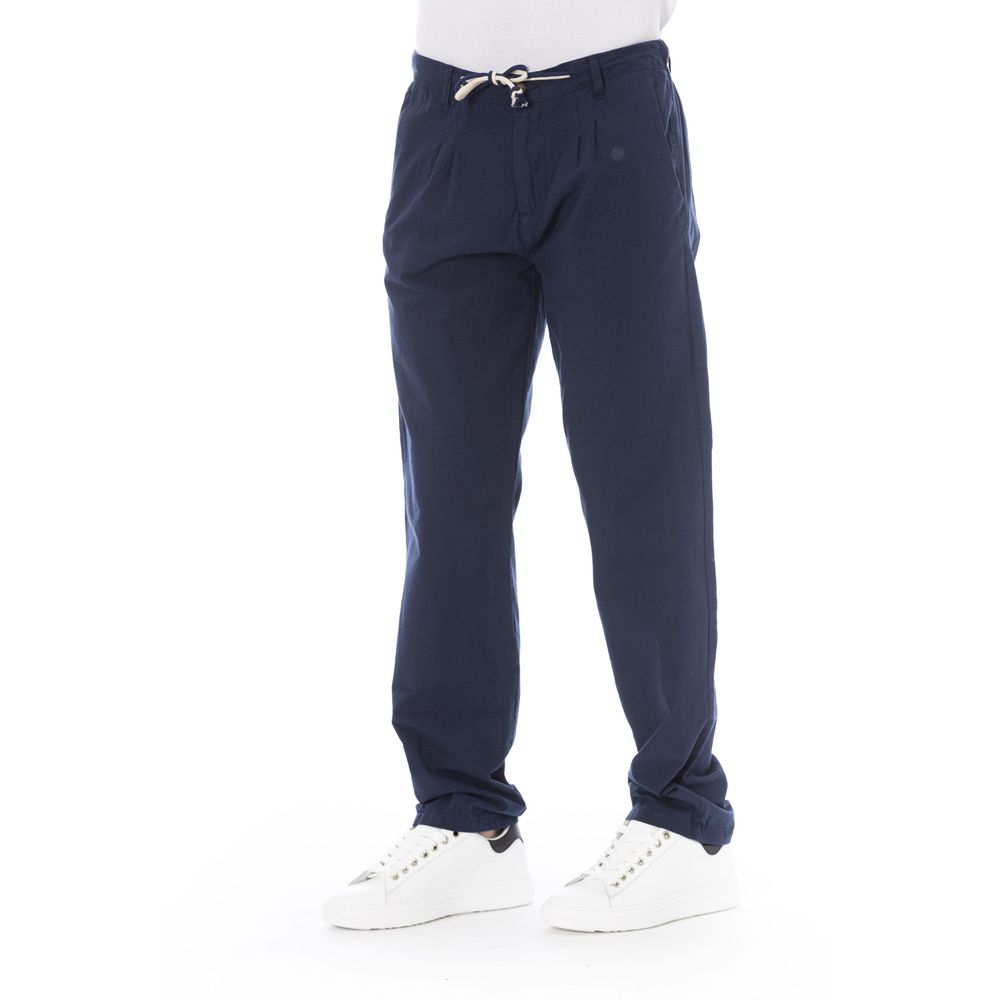 Blue Cotton Men Chino Pants - SEHABRANDS