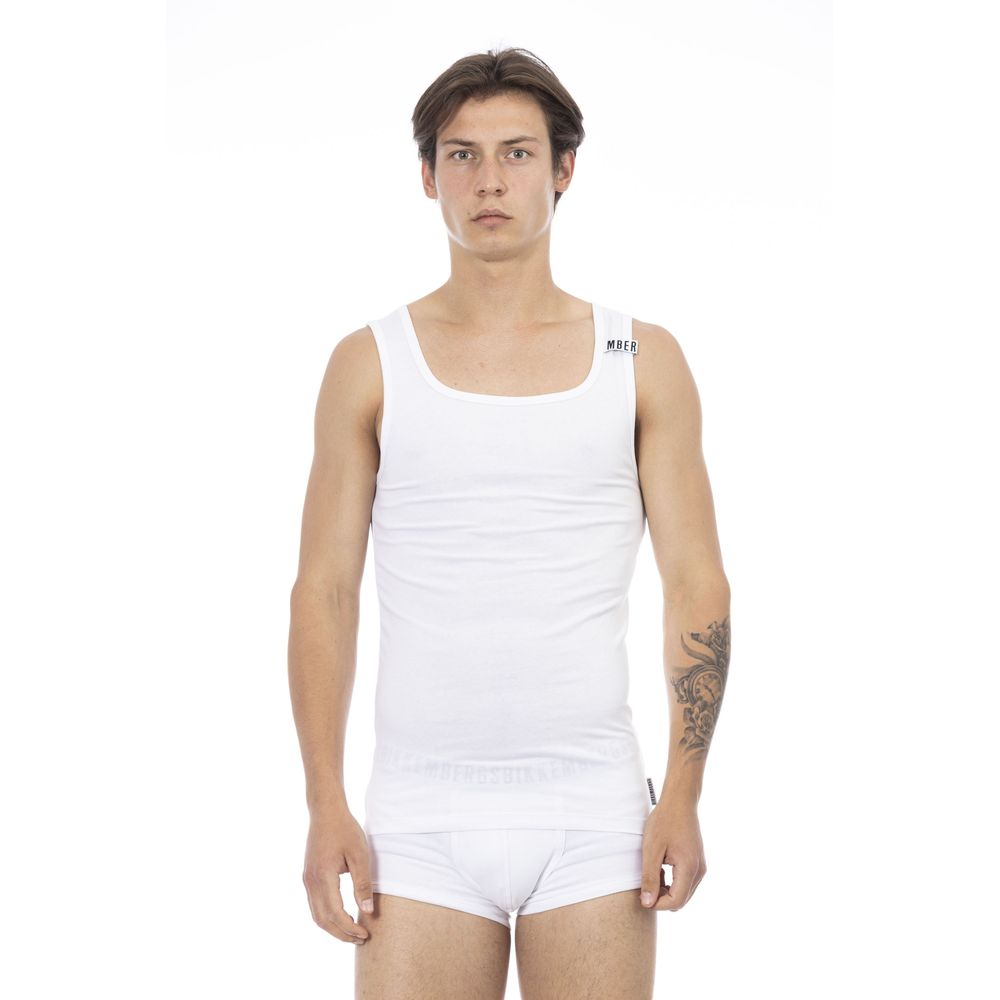 White Cotton Men Tank Top - SEHABRANDS