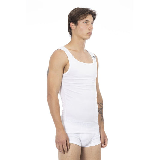 White Cotton Men Tank Top - SEHABRANDS