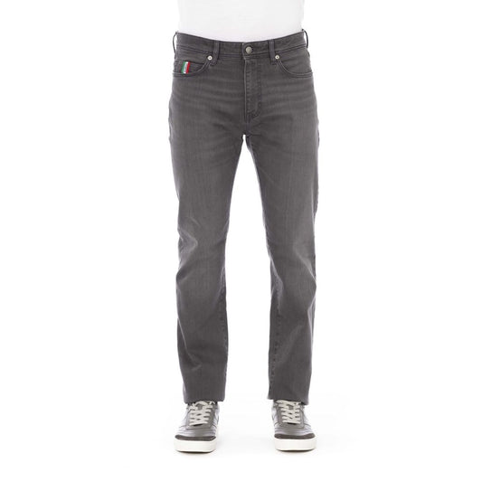 Gray Cotton Men Jeans - SEHABRANDS