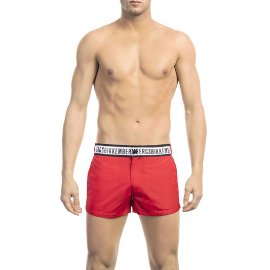 Red Polyamide Men Swim Short - SEHABRANDS