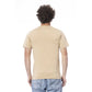 Cavalli Class Beige Cotton Men T-Shirt