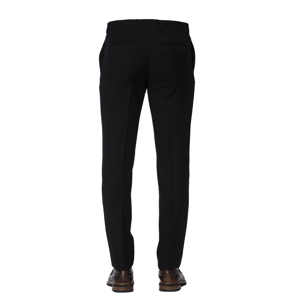 Black Wool Men Trouser - SEHABRANDS